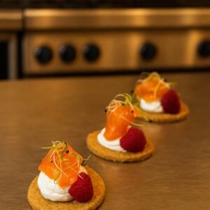 Avižinis sūrus paplotėlis su Filadelfijos kremu, Lašiša, aviete