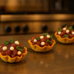 Burokėlio krepšelis su tuno tartaru